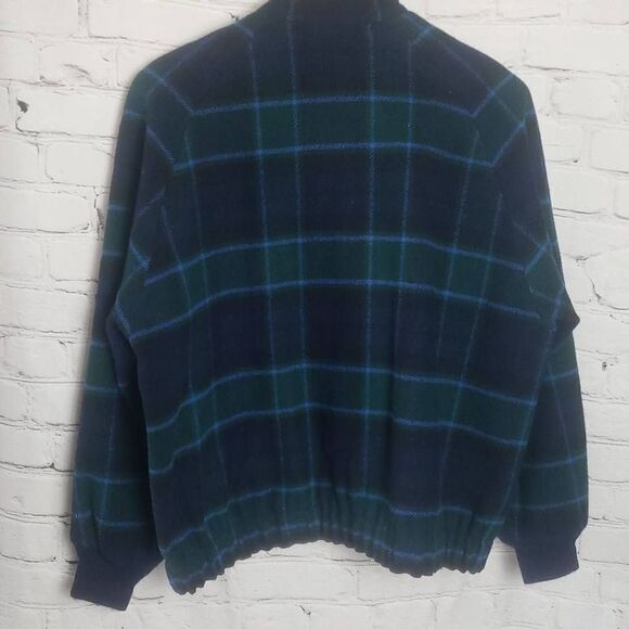 Vintage Women Pendleton 100% Wool Green and Blue Plaid Jacket - Picture 12 of 12